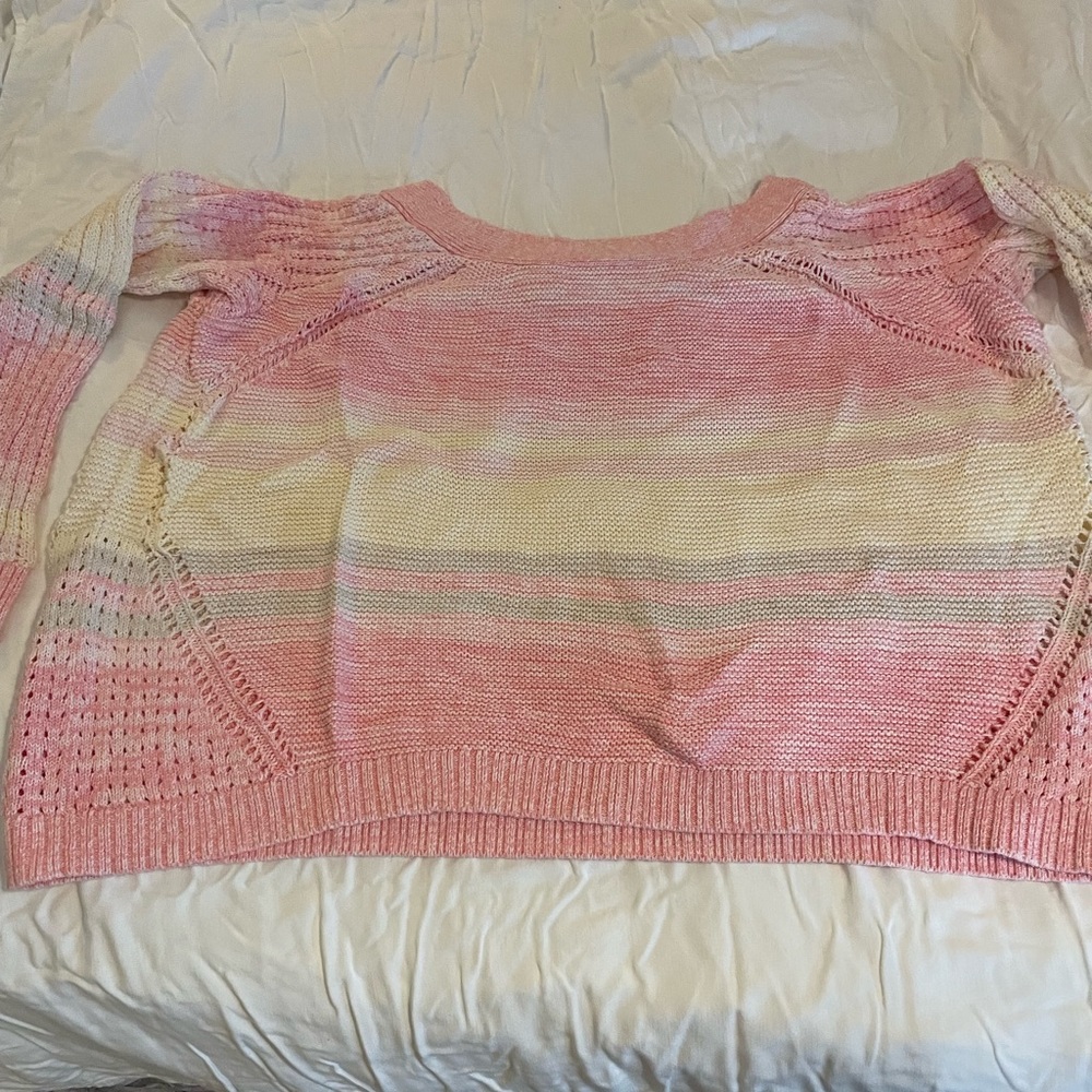 Pink pastel striped sweater